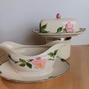 Franiscan Desert Rose Butter Dish And Gravy Boat Made In England
